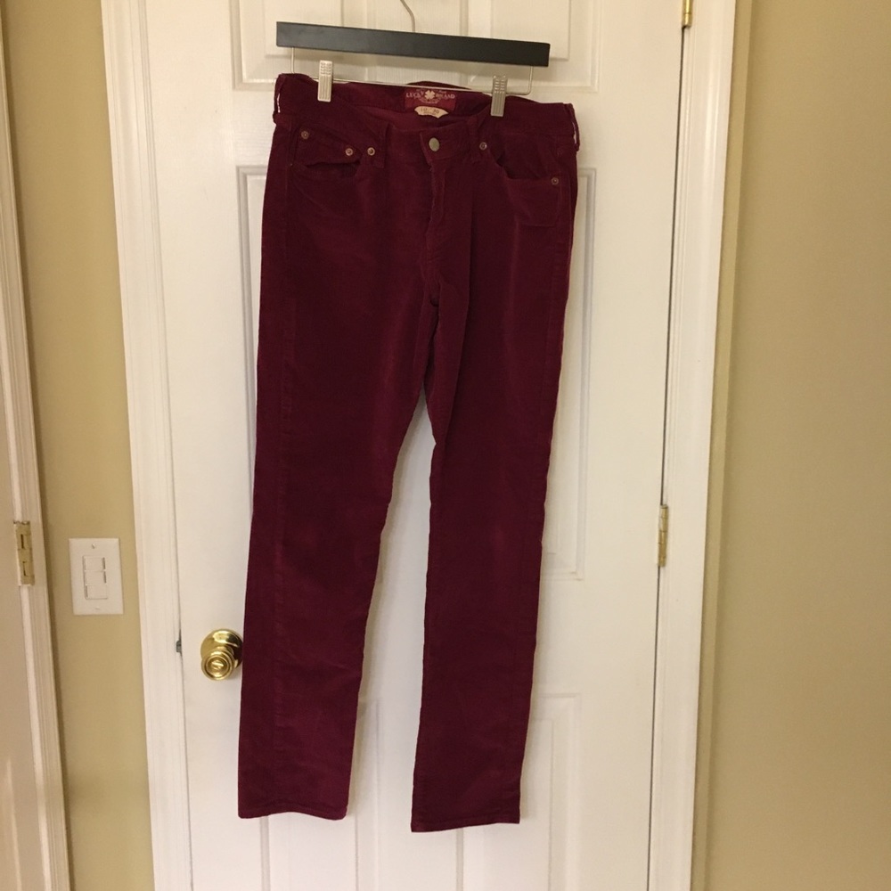 Lucky Brand Maroon Skinny Cords